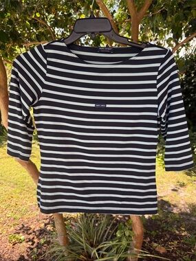 Saint James Striped Shirt Made in France Navy & Light Blue classic nautical